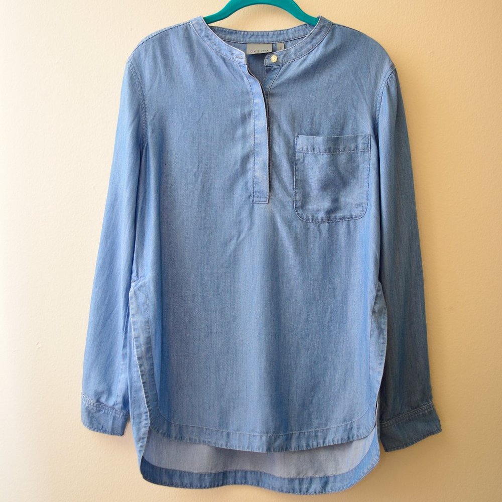 Athleta Chambray Tencel Popover Shirt Womens Size Small - Picture 2 of 10